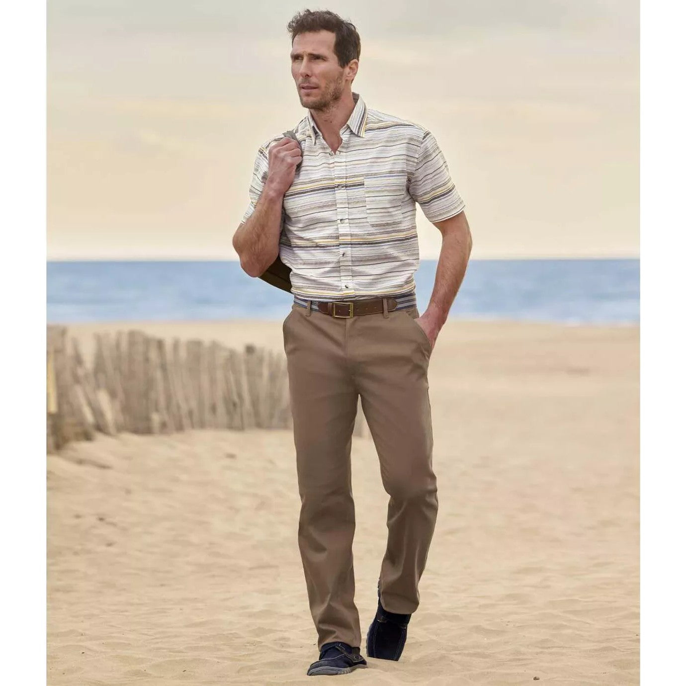 Brown - Side - Atlas For Men Mens Summer Chinos