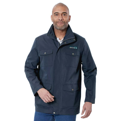 Navy - Back - Atlas For Men Mens Multi Pocket Windbreaker