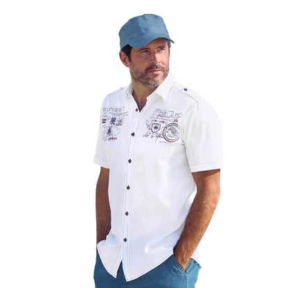 White - Back - Atlas For Men Mens Tropical Pilot Shirt