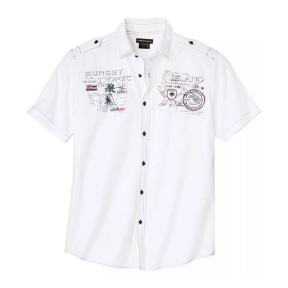 White - Front - Atlas For Men Mens Tropical Pilot Shirt