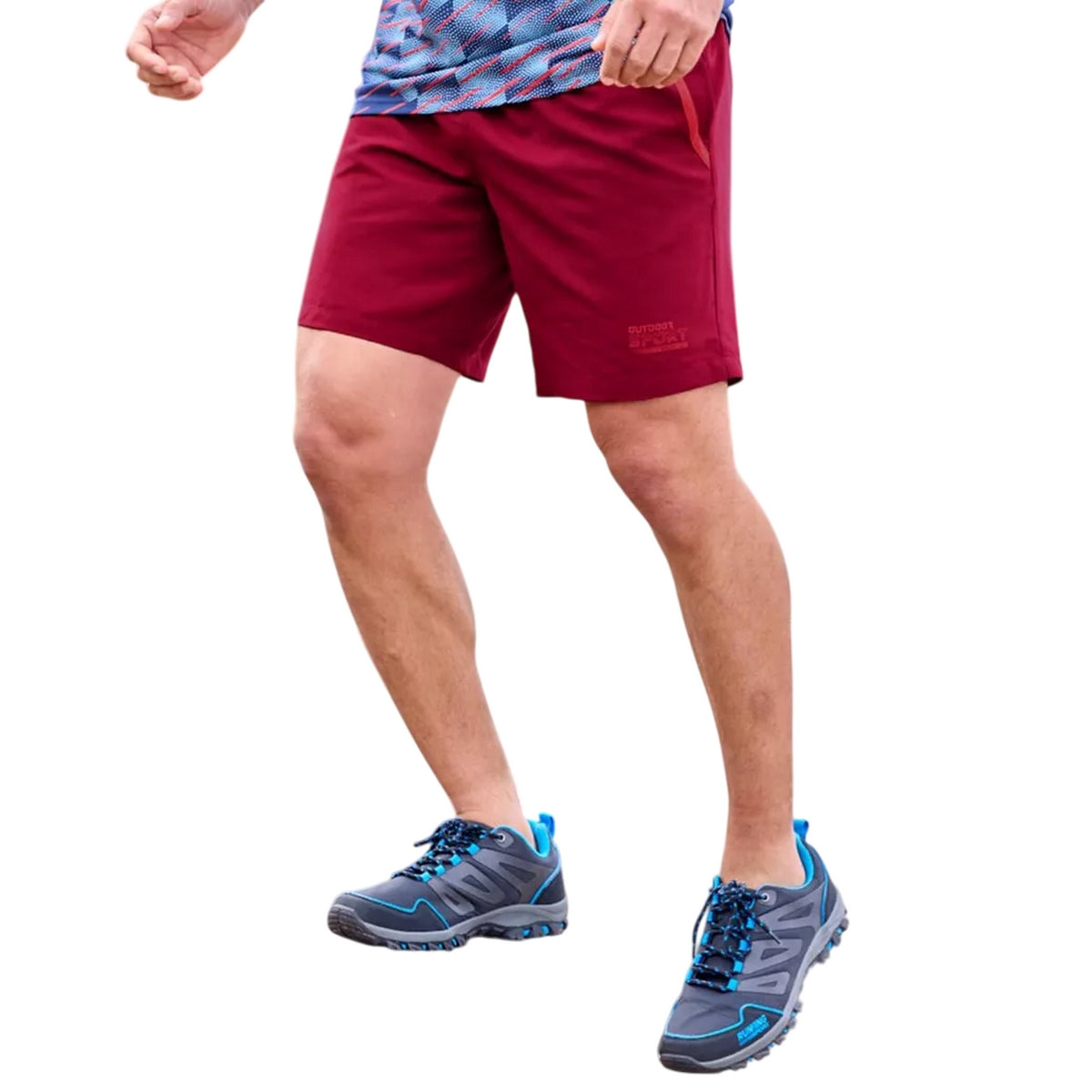 Burgundy-Navy Blue - Side - Atlas For Men Mens Microfibre Lightweight Sport Shorts (Pack of 2)