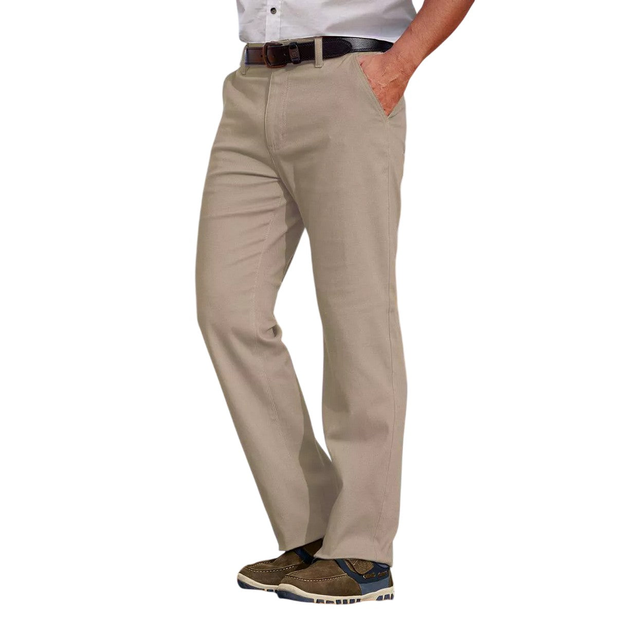 Taupe - Back - Atlas For Men Mens Stretch Chinos