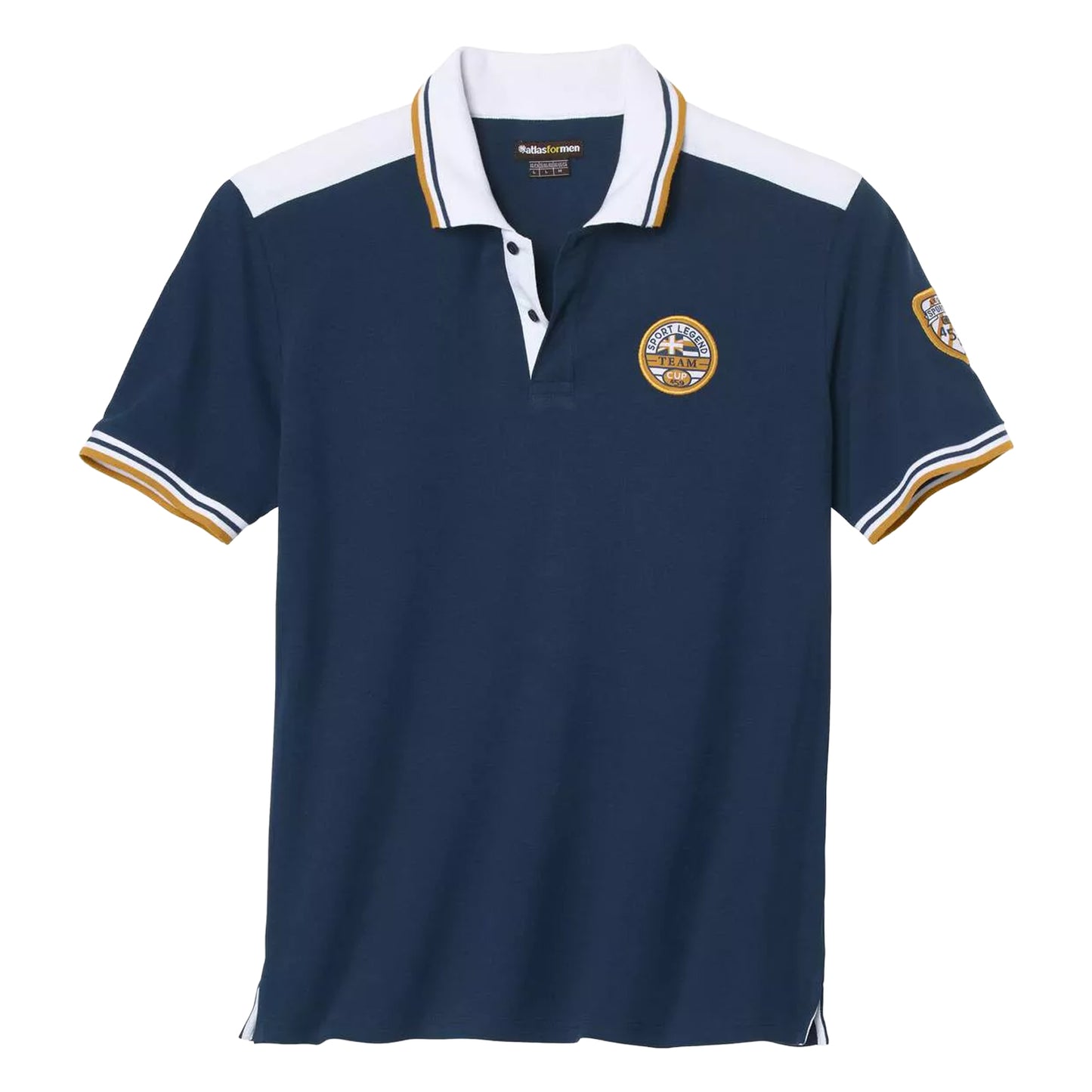 Navy - Front - Atlas For Men Mens Sporty Pique Polo Shirt