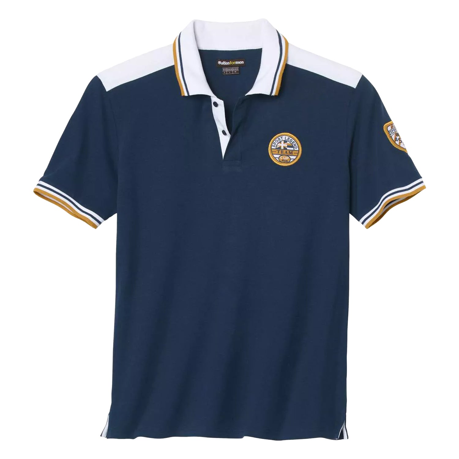 Navy - Front - Atlas For Men Mens Sporty Pique Polo Shirt