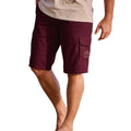 Burgundy - Back - Atlas For Men Mens Microcanvas Cargo Shorts