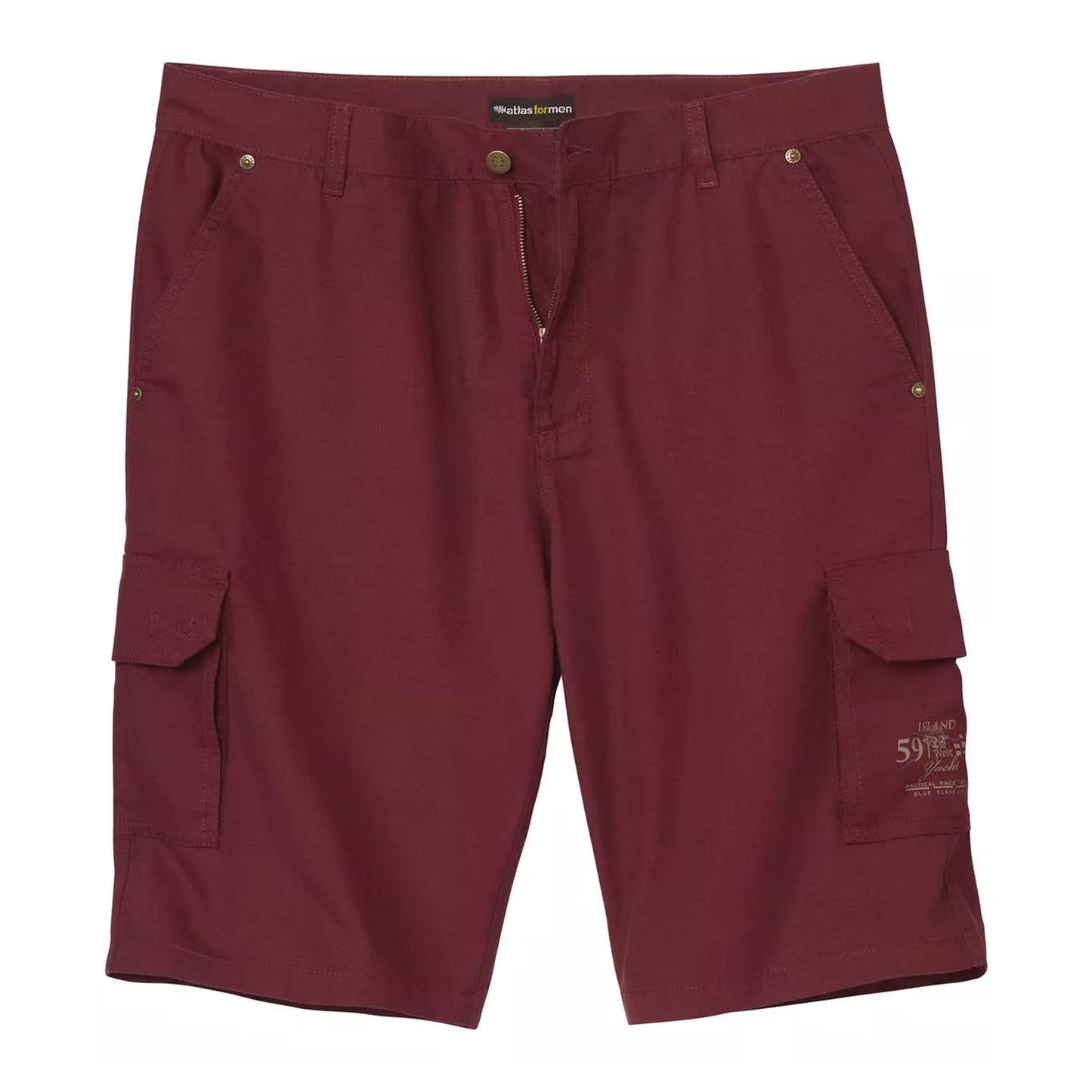 Burgundy - Front - Atlas For Men Mens Microcanvas Cargo Shorts