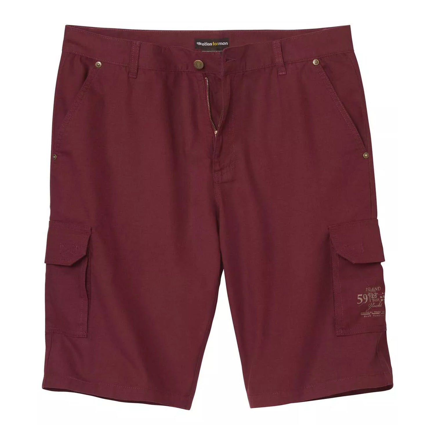 Burgundy - Front - Atlas For Men Mens Microcanvas Cargo Shorts