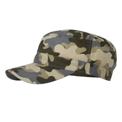 Khaki Green-Beige - Front - Atlas For Men Mens Camouflage Flat Cap
