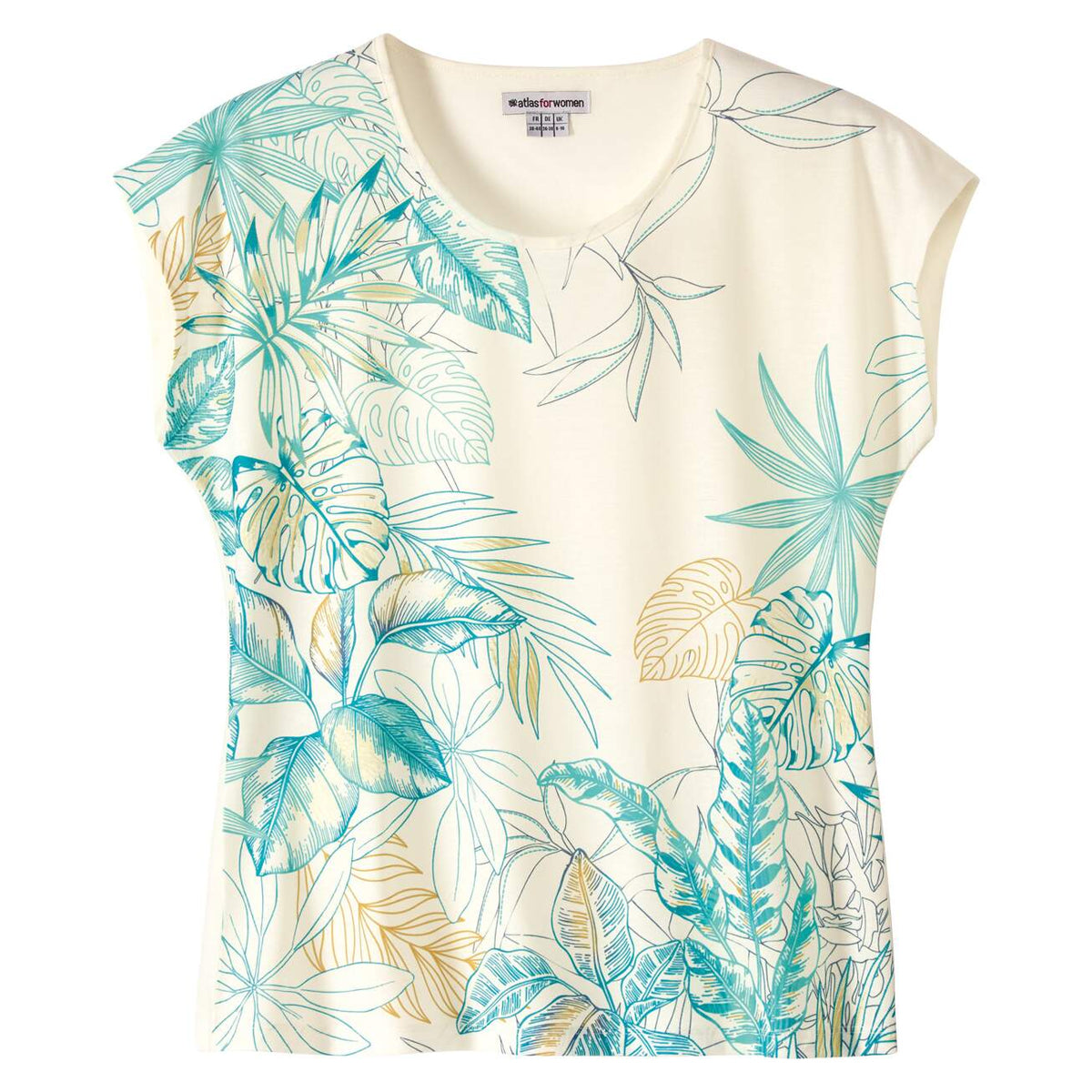 Ecru - Front - Atlas for Women Womens-Ladies Printed T-Shirt