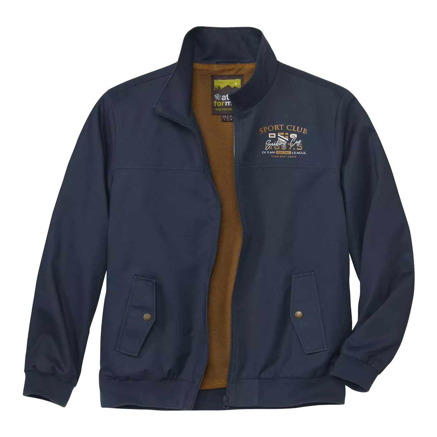 Navy - Front - Atlas For Men Mens Sport Club Twill Jacket