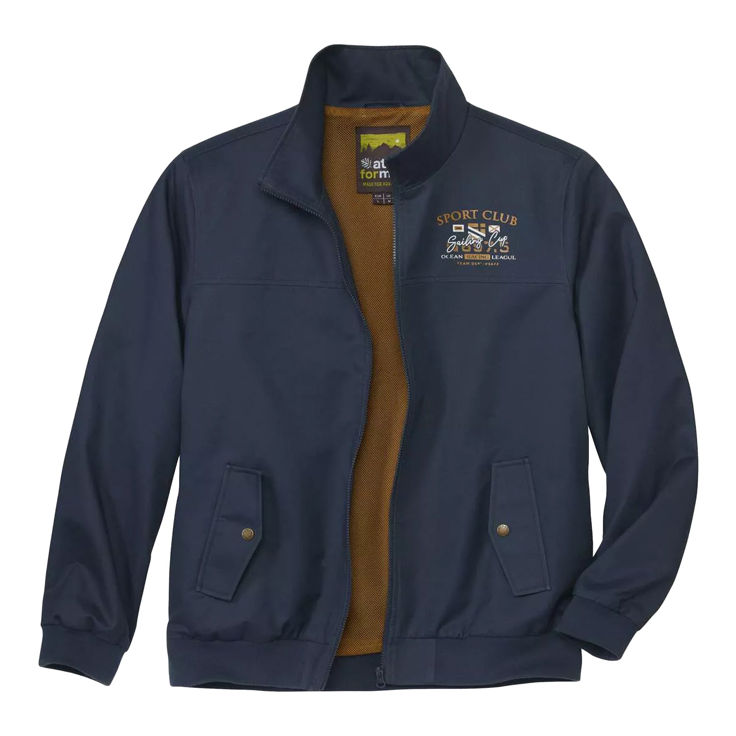 Navy - Front - Atlas For Men Mens Sport Club Twill Jacket