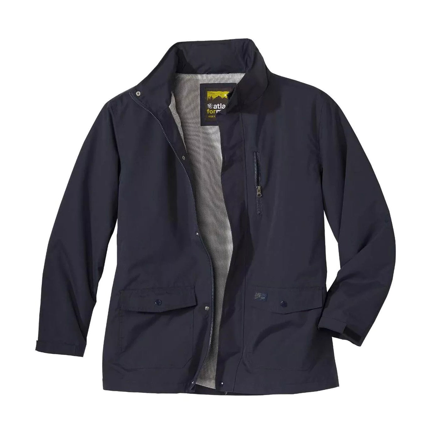 Navy - Front - Atlas For Men Mens Microfibre Water Repellent Windbreaker