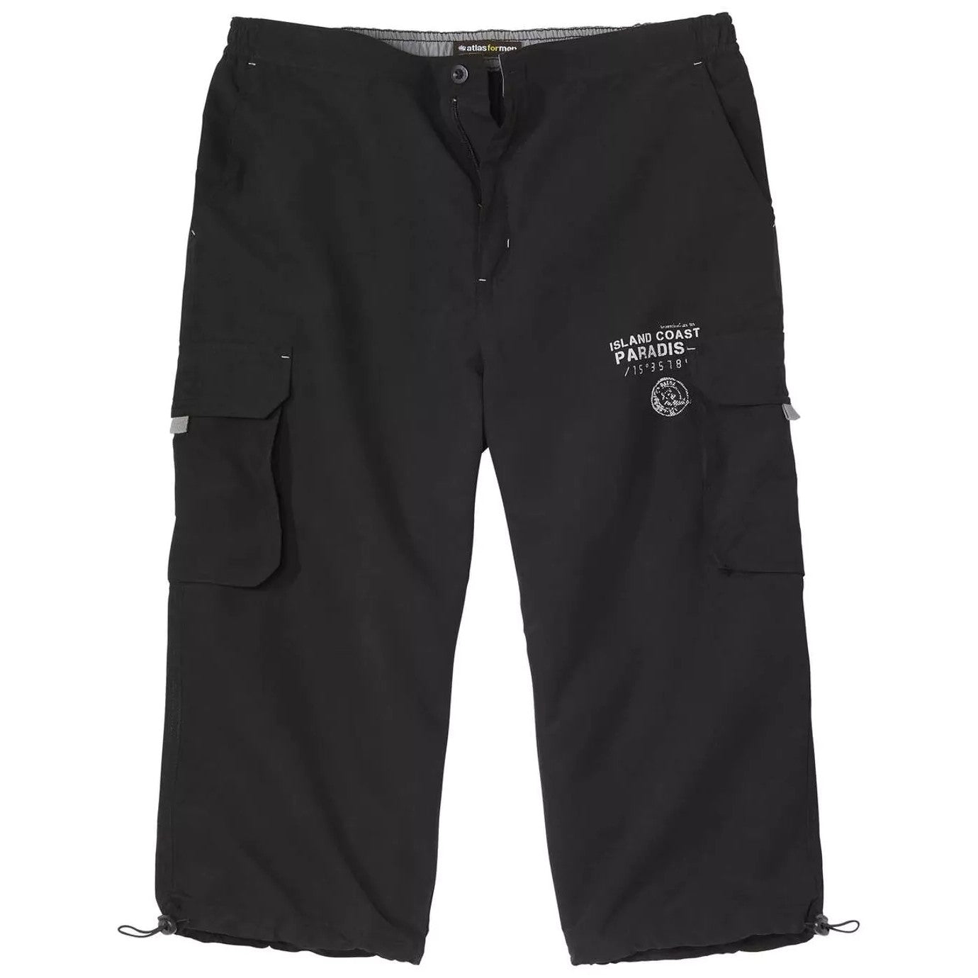 Black - Front - Atlas For Men Mens Cropped Cargo Trousers