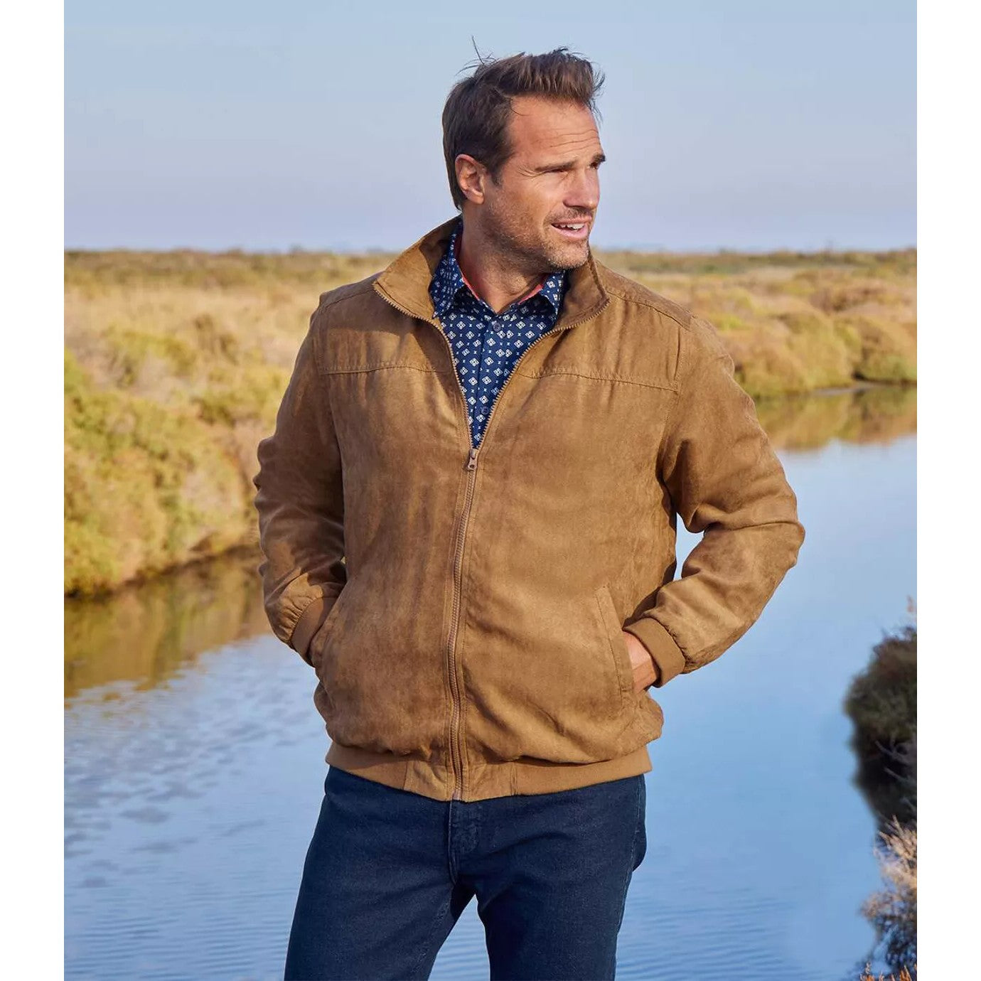 Ochre - Lifestyle - Atlas For Men Mens Faux Suede Water Repellent Jacket