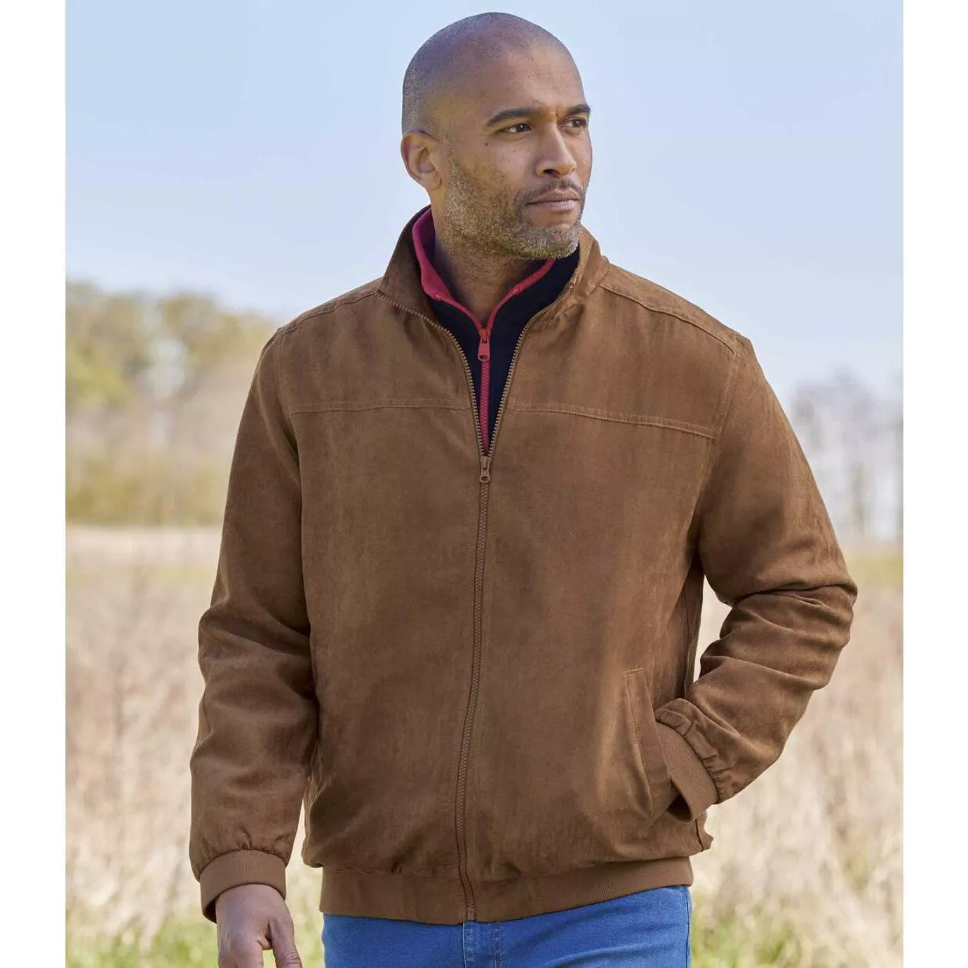 Ochre - Pack Shot - Atlas For Men Mens Faux Suede Water Repellent Jacket