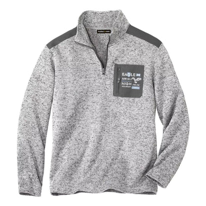 Grey - Front - Atlas For Men Mens Mottled Brushed Fleece Jumper