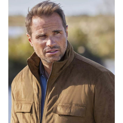 Light Brown - Back - Atlas For Men Mens Faux Suede Water Repellent Jacket