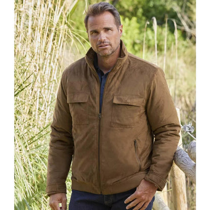 Light Brown - Lifestyle - Atlas For Men Mens Faux Suede Water Repellent Jacket
