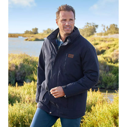 Navy - Back - Atlas For Men Mens Multi Pocket Water Repellent Parka