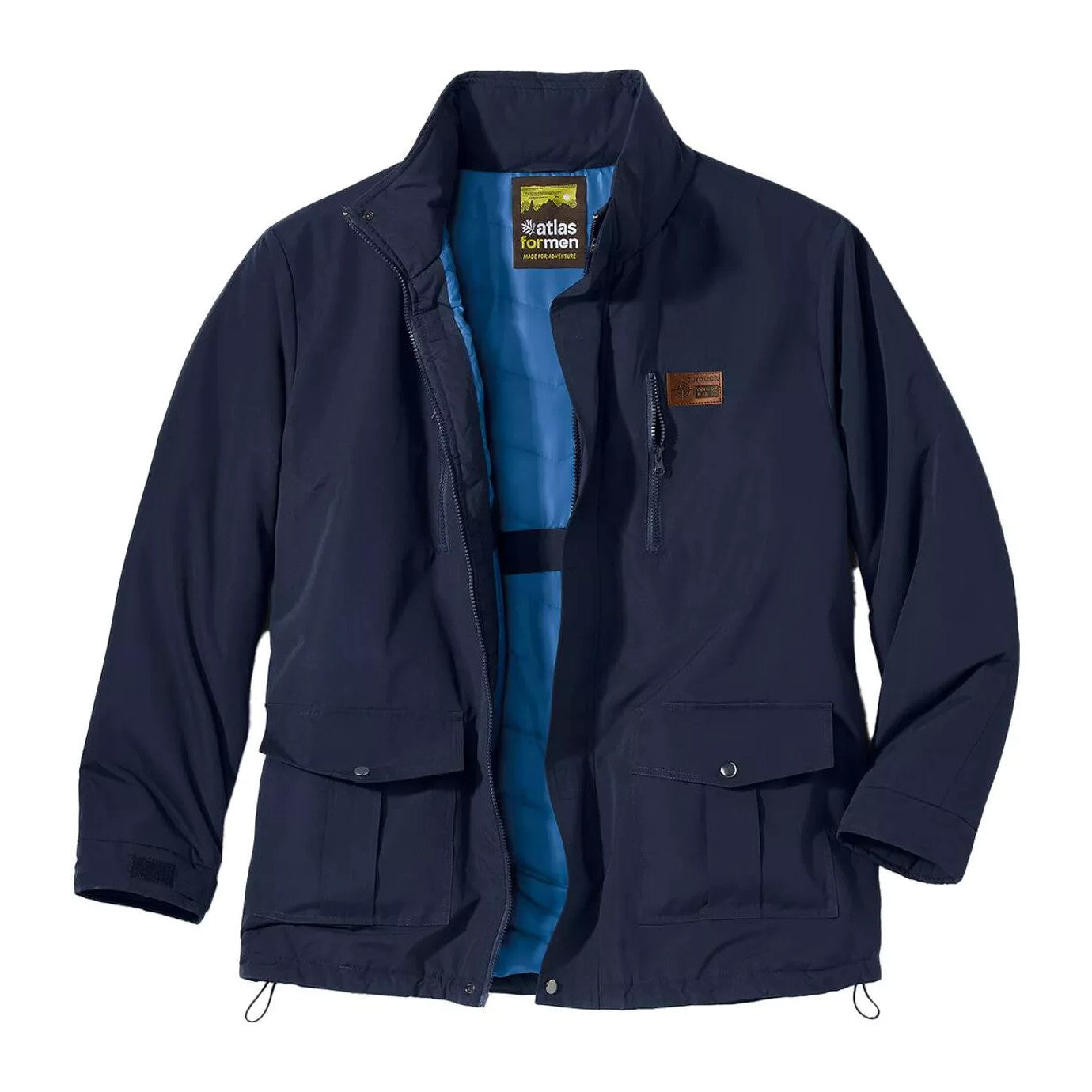 Navy - Front - Atlas For Men Mens Multi Pocket Water Repellent Parka