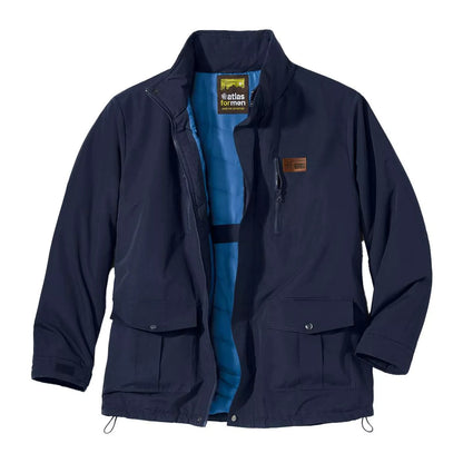 Navy - Front - Atlas For Men Mens Multi Pocket Water Repellent Parka