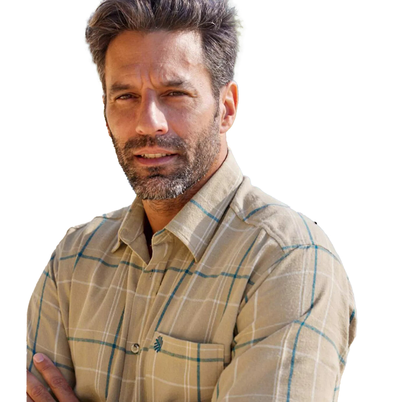 Beige-Green - Back - Atlas For Men Mens Flannel Shirt (Pack of 2)