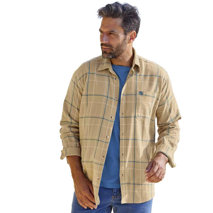 Beige-Green - Side - Atlas For Men Mens Flannel Shirt (Pack of 2)