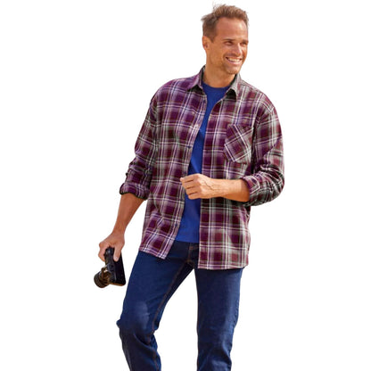Plum - Lifestyle - Atlas For Men Mens Checked Flannel Shirt
