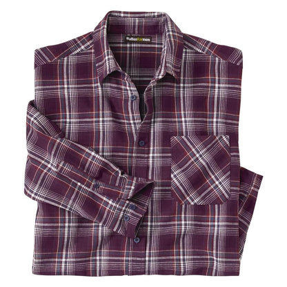 Plum - Front - Atlas For Men Mens Checked Flannel Shirt