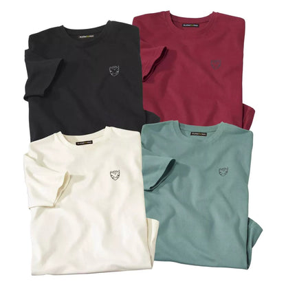 Burgundy-White-Black-Green - Front - Atlas For Men Mens Eagle T-Shirt (Pack of 4)