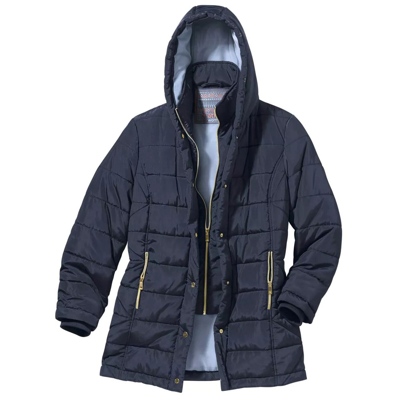 Navy - Back - Atlas for Women Womens-Ladies Water Repellent Padded Jacket