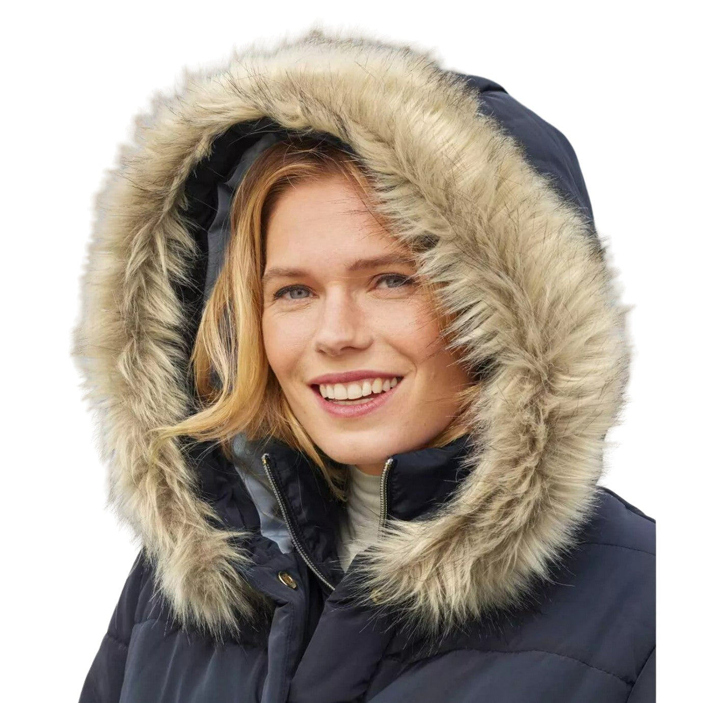 Navy - Side - Atlas for Women Womens-Ladies Water Repellent Padded Jacket
