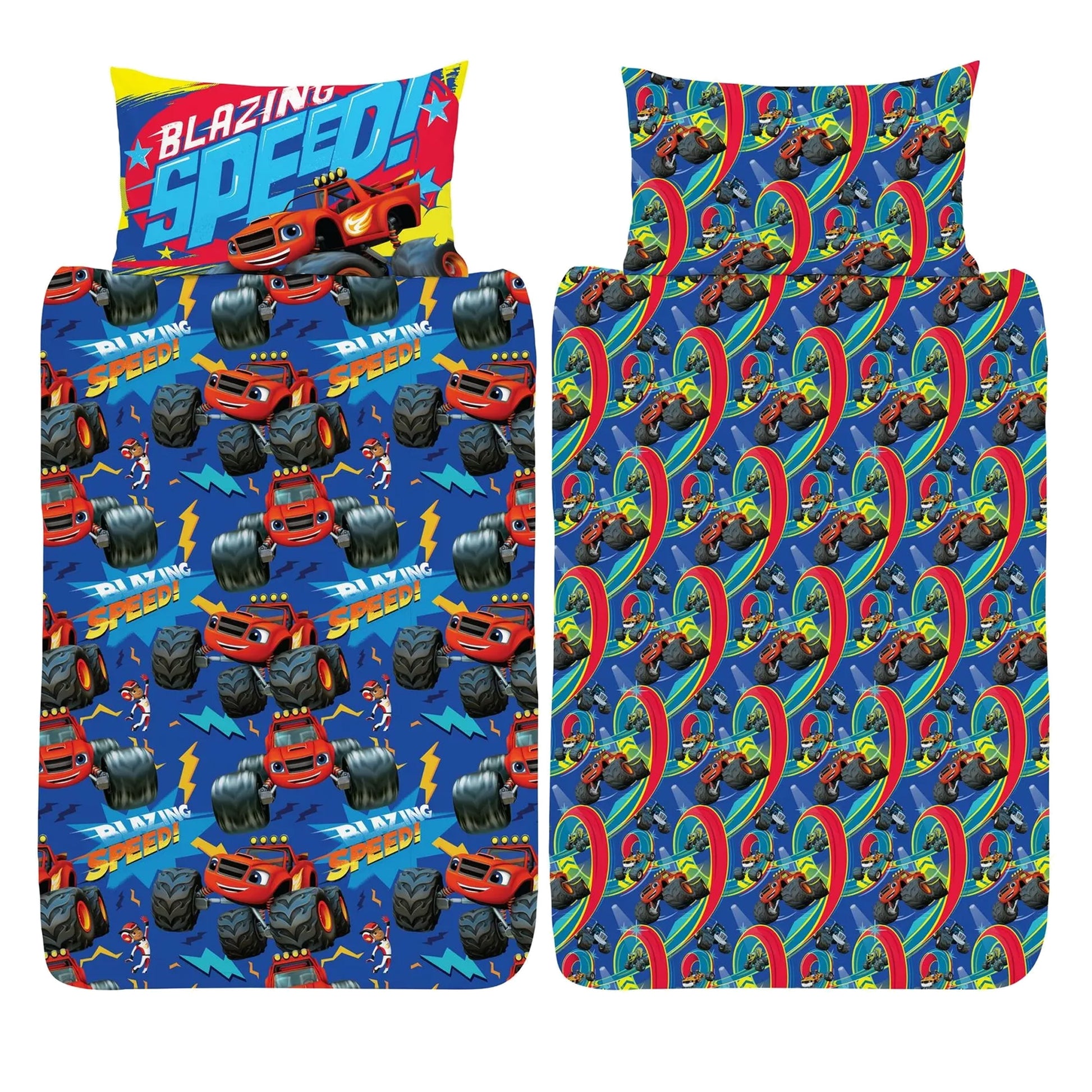 Blue-Red - Front - Blaze & The Monster Machines Blazing Duvet Cover Set