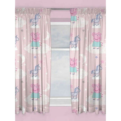 Pink - Front - Peppa Pig Stardust Pencil Pleat Curtains (Pack of 2)
