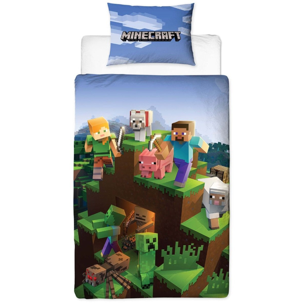 Green-Blue - Pack Shot - Minecraft Epic Duvet Cover Set