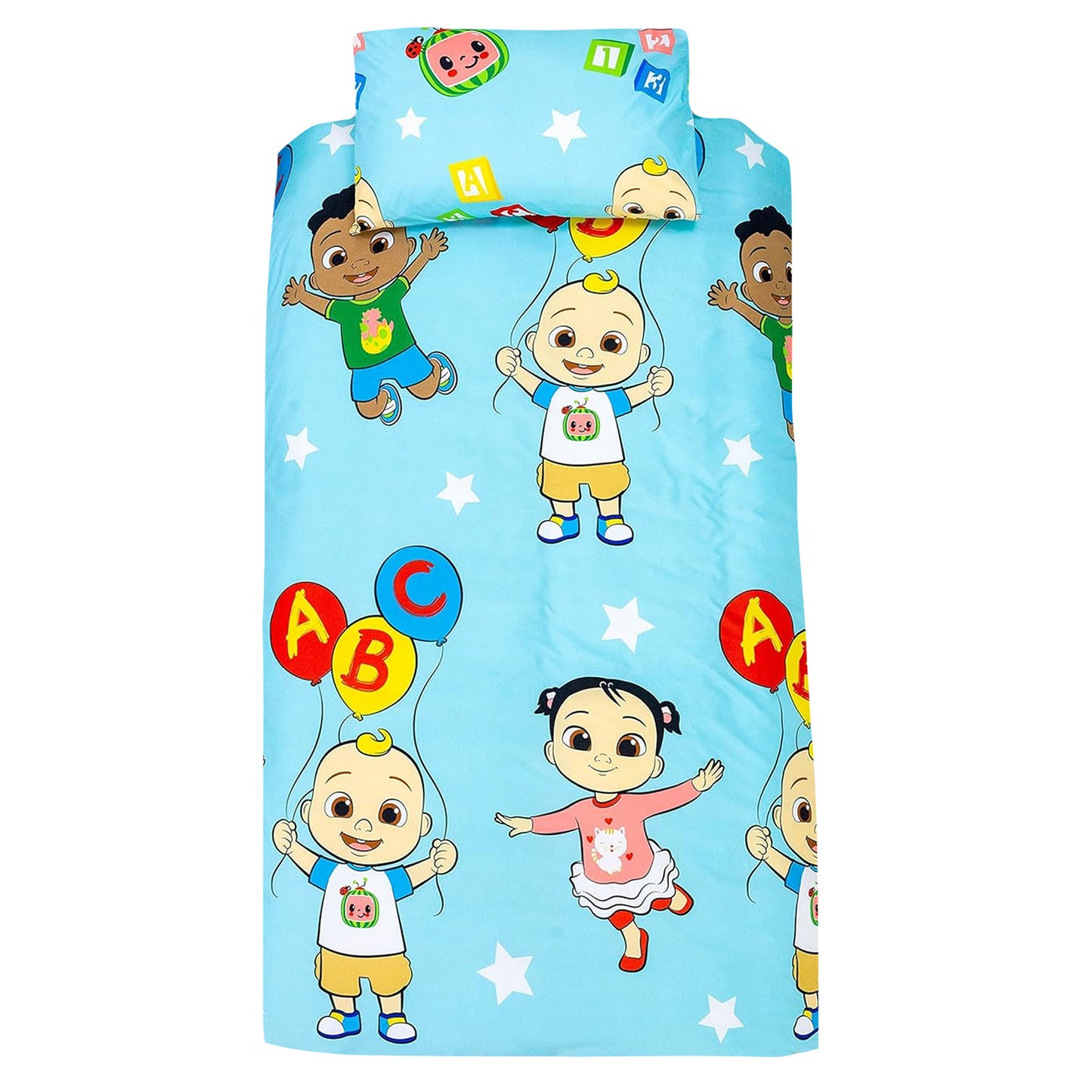 Blue-White-Green - Front - Cocomelon Friends Duvet Cover Set