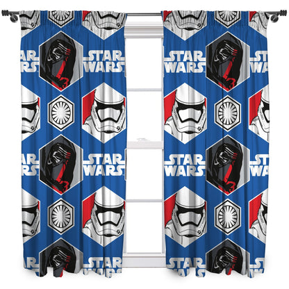 Blue - Front - Star Wars Episode VII Awaken Pencil Pleat Curtains (Pack Of 2)