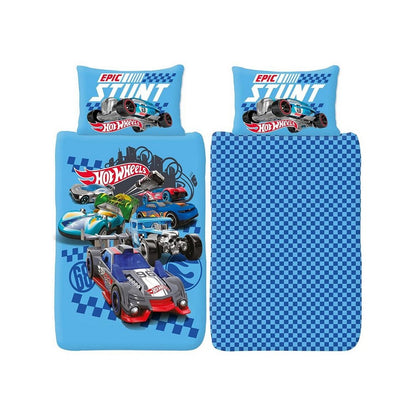 Blue-White-Red - Front - Hot Wheels Epic Stunt Duvet Cover Set