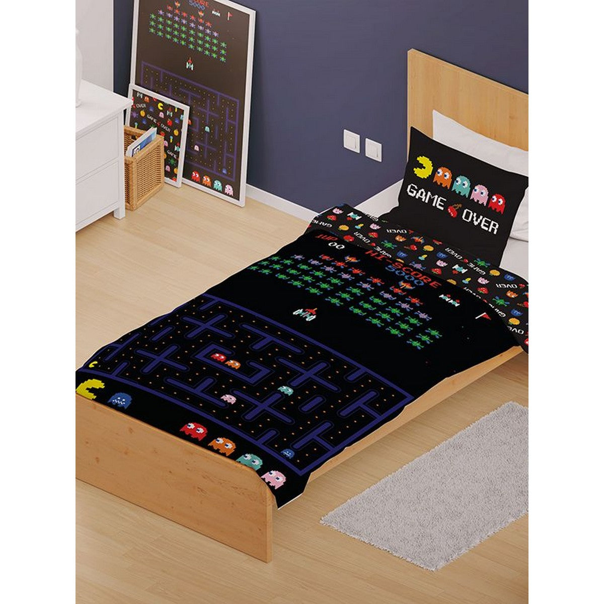 Black - Back - Retro Games Duvet Cover Set