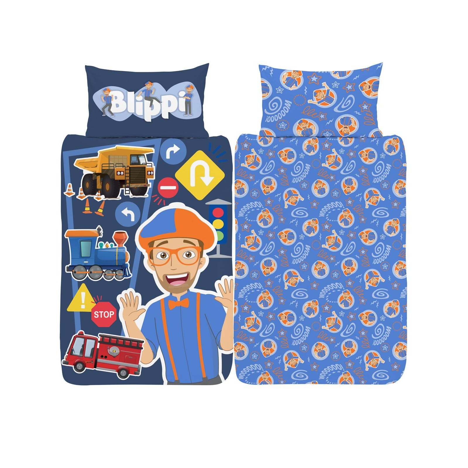 Blue-Orange - Front - Blippi Wooooo! Duvet Cover Set