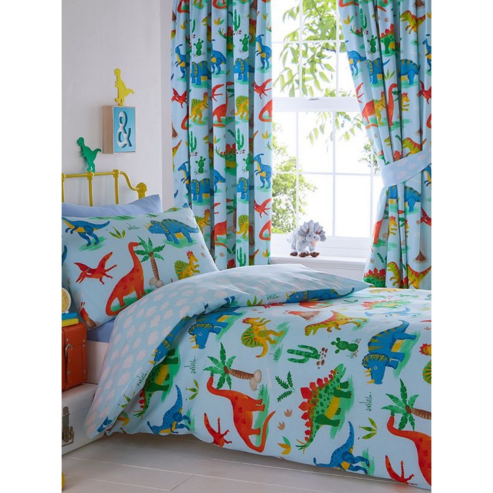Blue - Front - Kids Club Dinosaur Duvet Cover Set