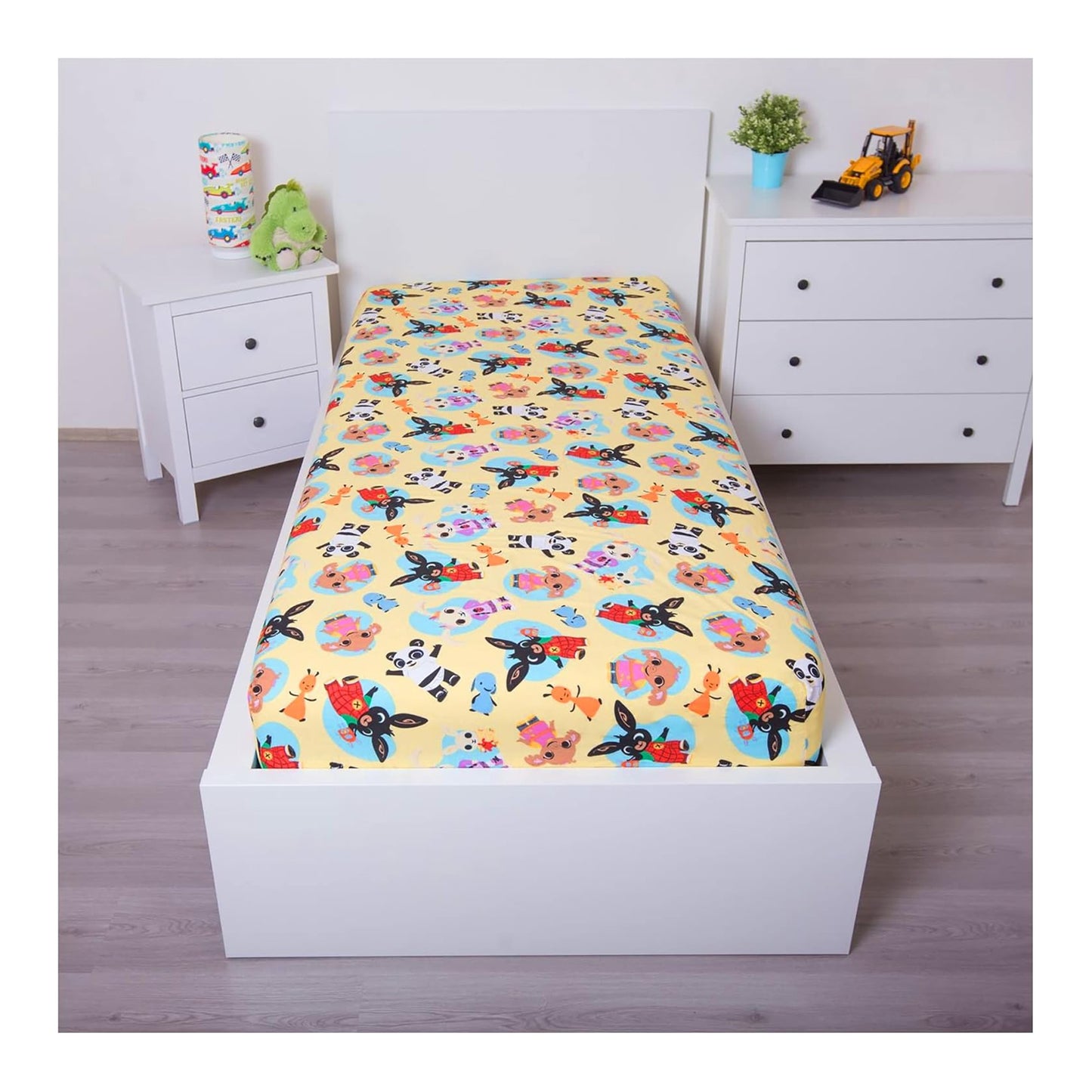 Pale Yellow - Back - Bing Bunny Cotton Fitted Sheet