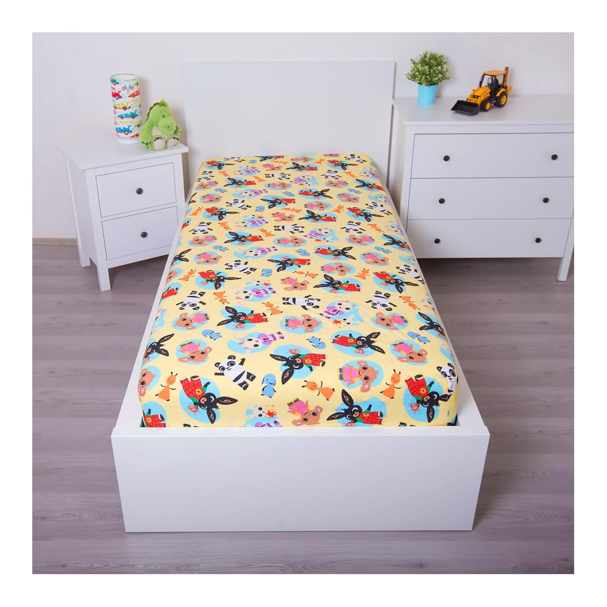Pale Yellow - Back - Bing Bunny Cotton Fitted Sheet
