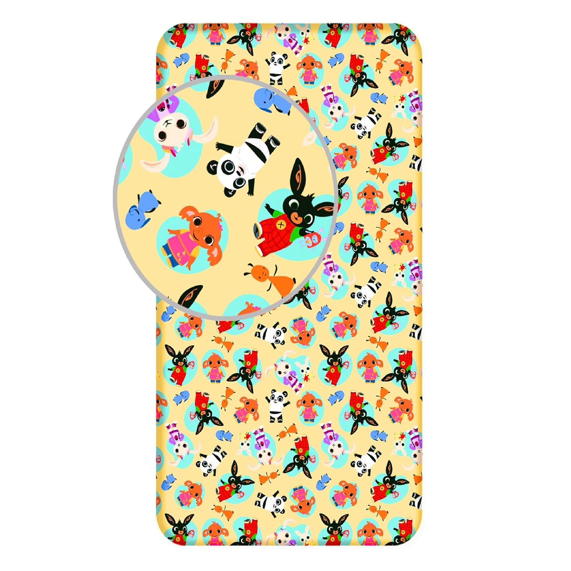 Pale Yellow - Side - Bing Bunny Cotton Fitted Sheet