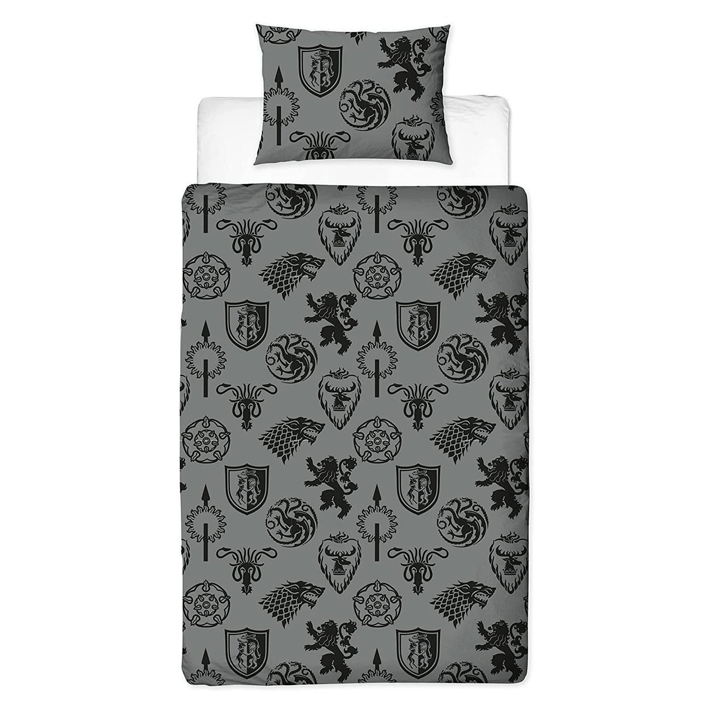 Grey - Back - Game of Thrones Icons Duvet Cover Set