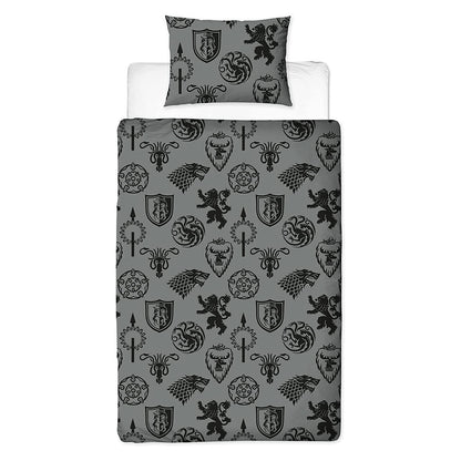 Grey - Back - Game of Thrones Icons Duvet Cover Set