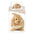 Brown-White - Front - Cotton Bunny Duvet Cover Set
