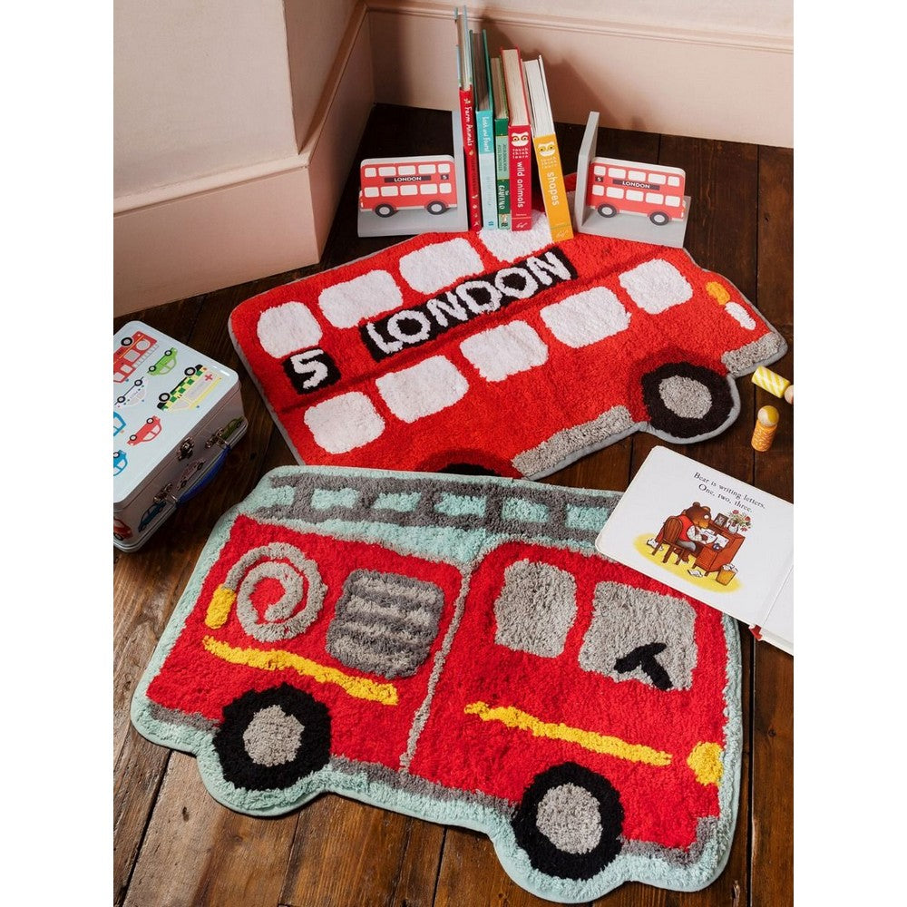 Red - Side - London Bus Floor Rug