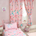 Pink - Back - I Believe In Unicorns Lined Curtains (Pack Of 2)