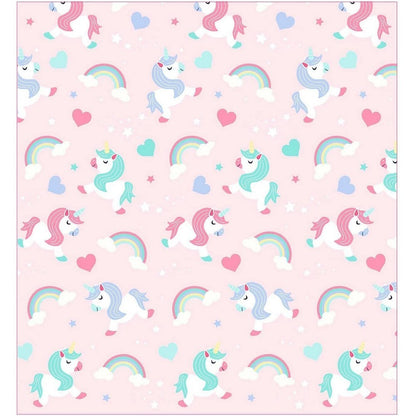 Pink - Side - I Believe In Unicorns Lined Curtains (Pack Of 2)